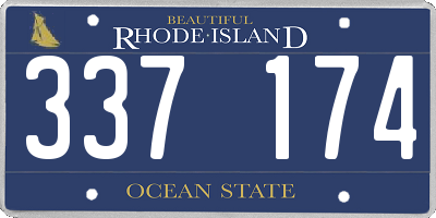 RI license plate 337174