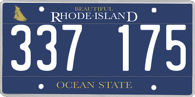 RI license plate 337175