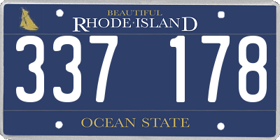 RI license plate 337178
