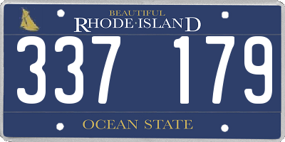 RI license plate 337179
