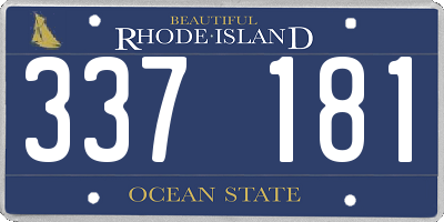 RI license plate 337181