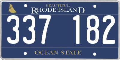 RI license plate 337182