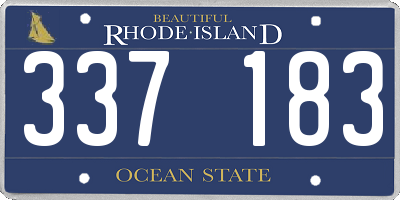 RI license plate 337183