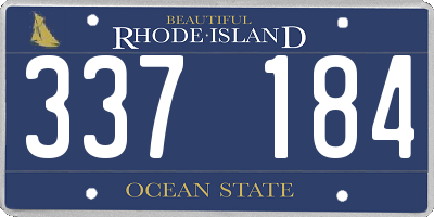 RI license plate 337184