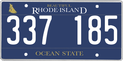 RI license plate 337185