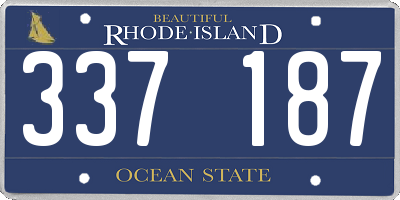 RI license plate 337187