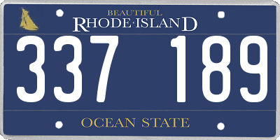 RI license plate 337189
