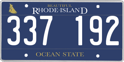 RI license plate 337192