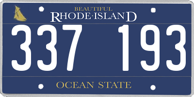 RI license plate 337193