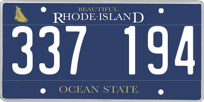 RI license plate 337194