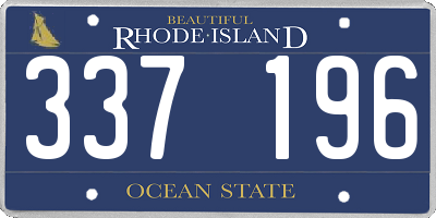 RI license plate 337196