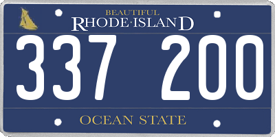 RI license plate 337200