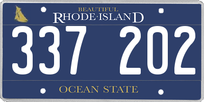 RI license plate 337202