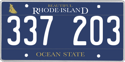 RI license plate 337203
