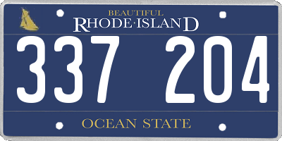 RI license plate 337204