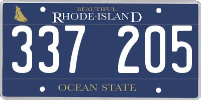 RI license plate 337205