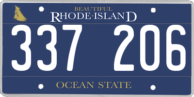 RI license plate 337206