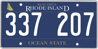 RI license plate 337207