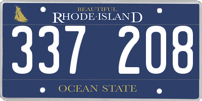 RI license plate 337208