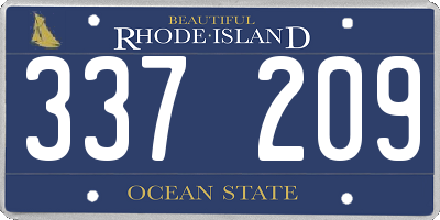 RI license plate 337209