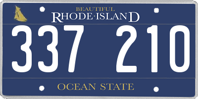 RI license plate 337210