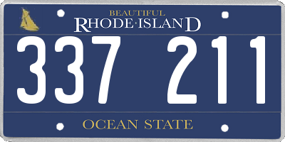 RI license plate 337211