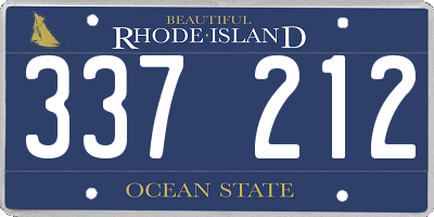 RI license plate 337212