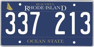 RI license plate 337213