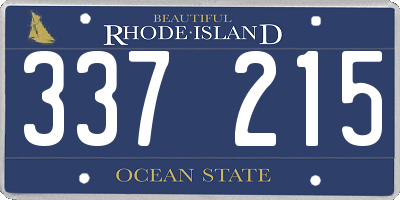RI license plate 337215
