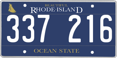RI license plate 337216