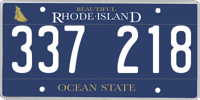 RI license plate 337218