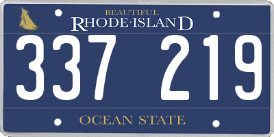RI license plate 337219