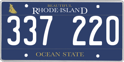 RI license plate 337220