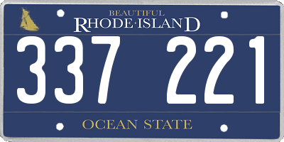RI license plate 337221