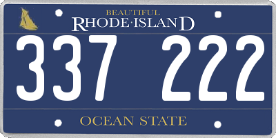 RI license plate 337222