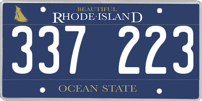 RI license plate 337223