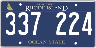 RI license plate 337224