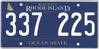 RI license plate 337225
