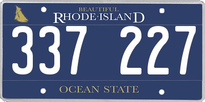 RI license plate 337227