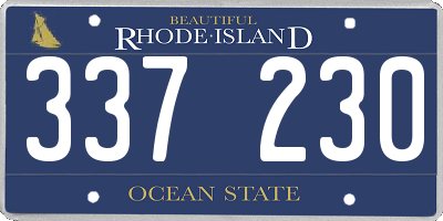 RI license plate 337230