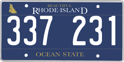 RI license plate 337231