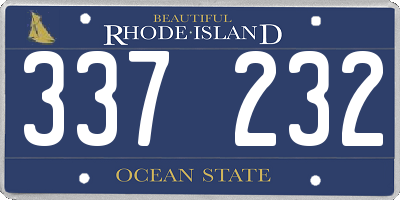 RI license plate 337232