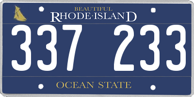 RI license plate 337233
