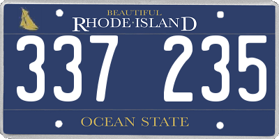 RI license plate 337235