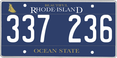RI license plate 337236