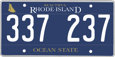 RI license plate 337237