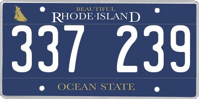 RI license plate 337239