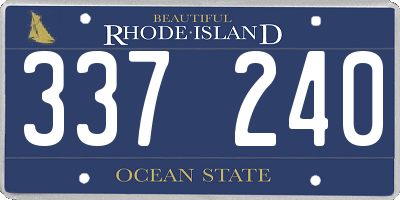 RI license plate 337240