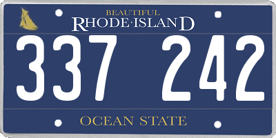 RI license plate 337242
