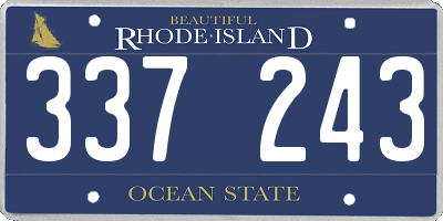 RI license plate 337243